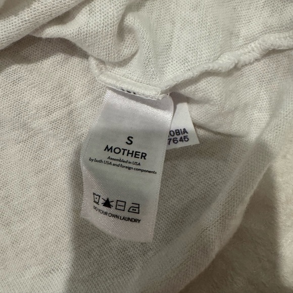 Mother Denim The Rowdy Tee in Technophobia White cotton linen oversized - Picture 4 of 8